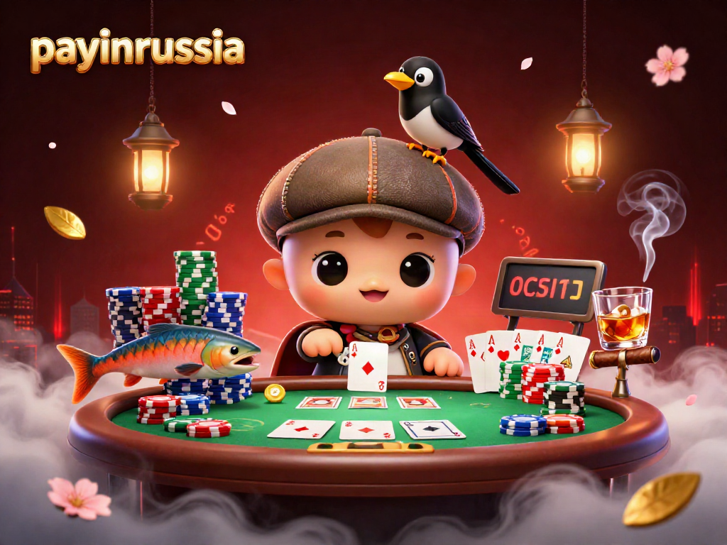 Payer en Russie avec la carte virtuelle de payinrussia, le monstre du Loch Ness amical et ses amis, ambiance de jeu dynamique.
