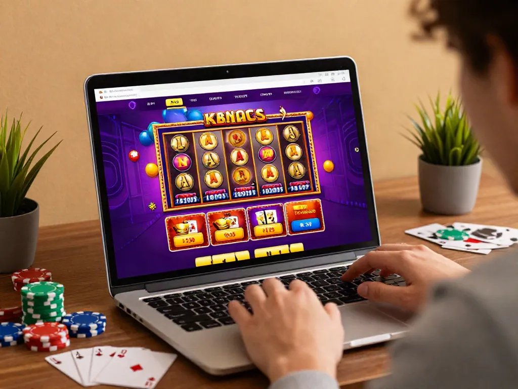 Casino sans Dépôt : joueur engagé sur un ordinateur avec des bonus affichés.