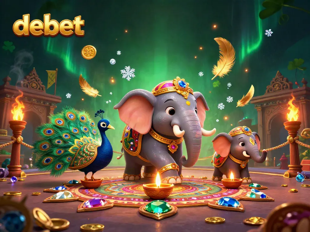 Experience the thrill of debet with vibrant gaming elements in a richly detailed casino scene.